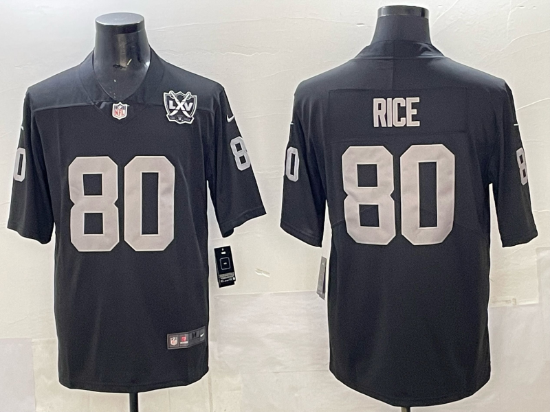 Men Oakland Raiders #80 Rice black Nike Limited 2025 NFL Jersey 003